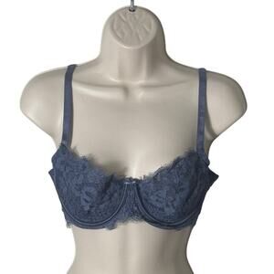 Victorias‎ Secret Dream Angels Lace Push Without Padding Underwire Bra Blue 34D